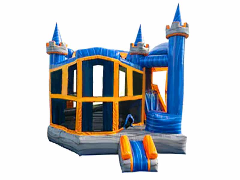 E102110 Orange Crush 5 in 1 Castle Module Bouncy Castle Combo - Image 1