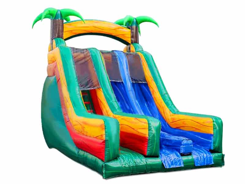 E103101 18 Ft Tropical Ice Dual Lane Inflatable Slide Splash Down - Image 1