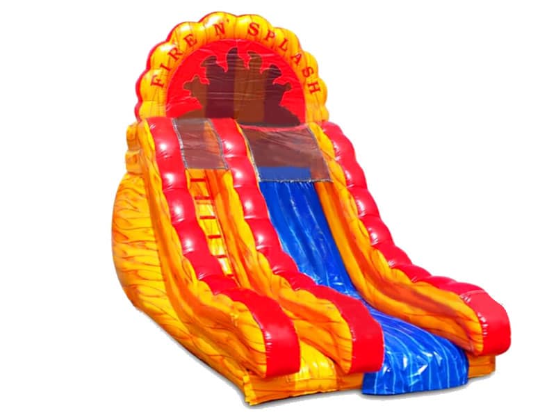E103102 18 Ft Fire Inflatable Slide N Splash - Image 1