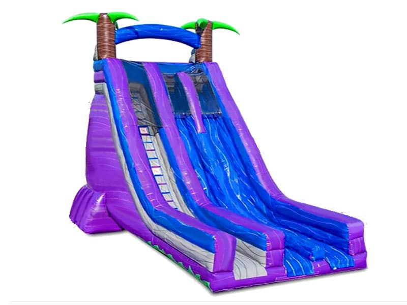 E103109 27 Ft Tropical Blast Dual Lane Inflatable Slide - Image 1