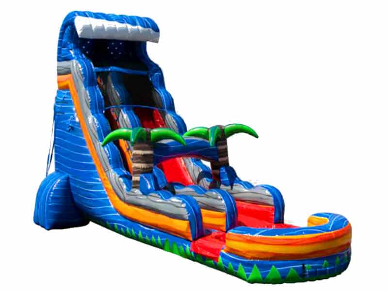 E104111 22 Ft Tropical Fireblast Tsunami SL Inflatable Water Slide - Image 1
