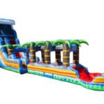 22 Ft Tropical Fireblast Tsunami SL Inflatable Water Slide With Slip N Slide