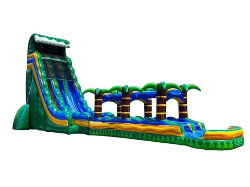 E104116 27 Ft Tropical Emerald Rush DL Water Slide With Slip N Slide - Image 1