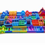 Rainbow Mega Inflatable Obstacle Course